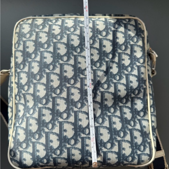 Christian Dior Trotter Shoulder Bag Blue and White Monogram Canvas - Picture 14 of 15